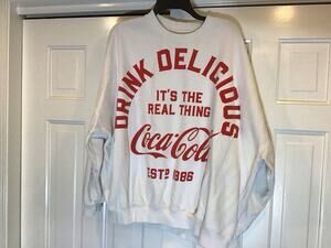 PacSun Coca-Cola Classic Sweatshirt Men L Red White Pullover Lounge Streetwear